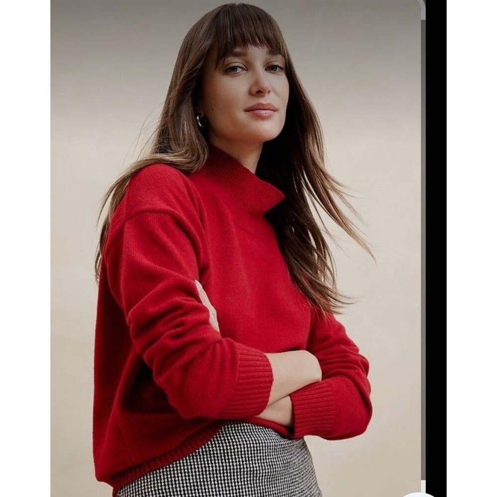 NEW Banana Republic Factory Perfectly Soft Turtleneck Sweater Women's XL Red
